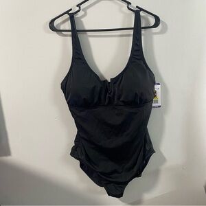 NWT Plus Size Anne Cole Black One-Piece Swimsuit